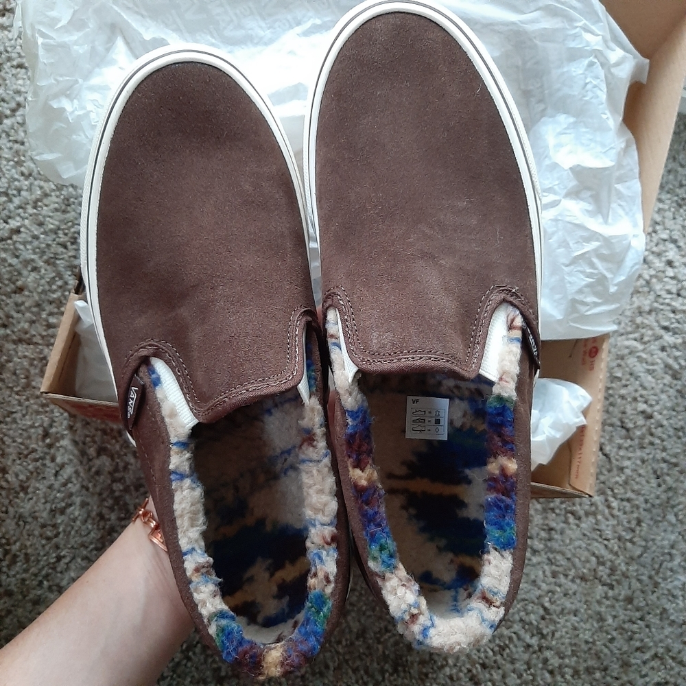 Sherpa lined Vans slip ons